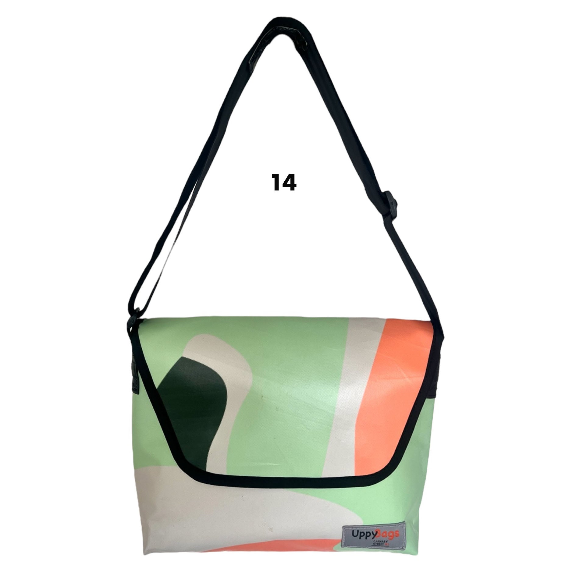 recycled material shoulder bag