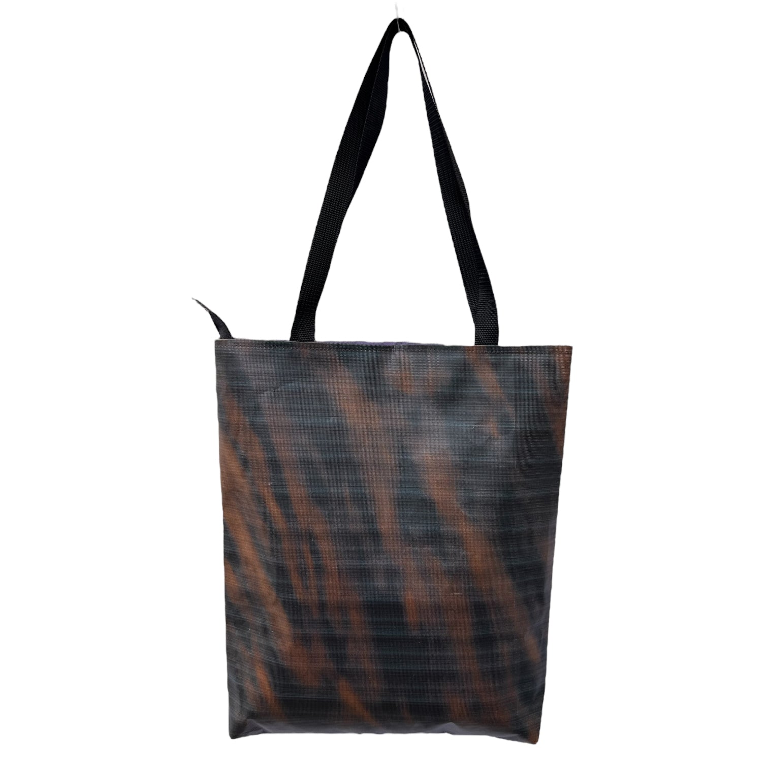 Recycled from scaffold banner tote bag with print