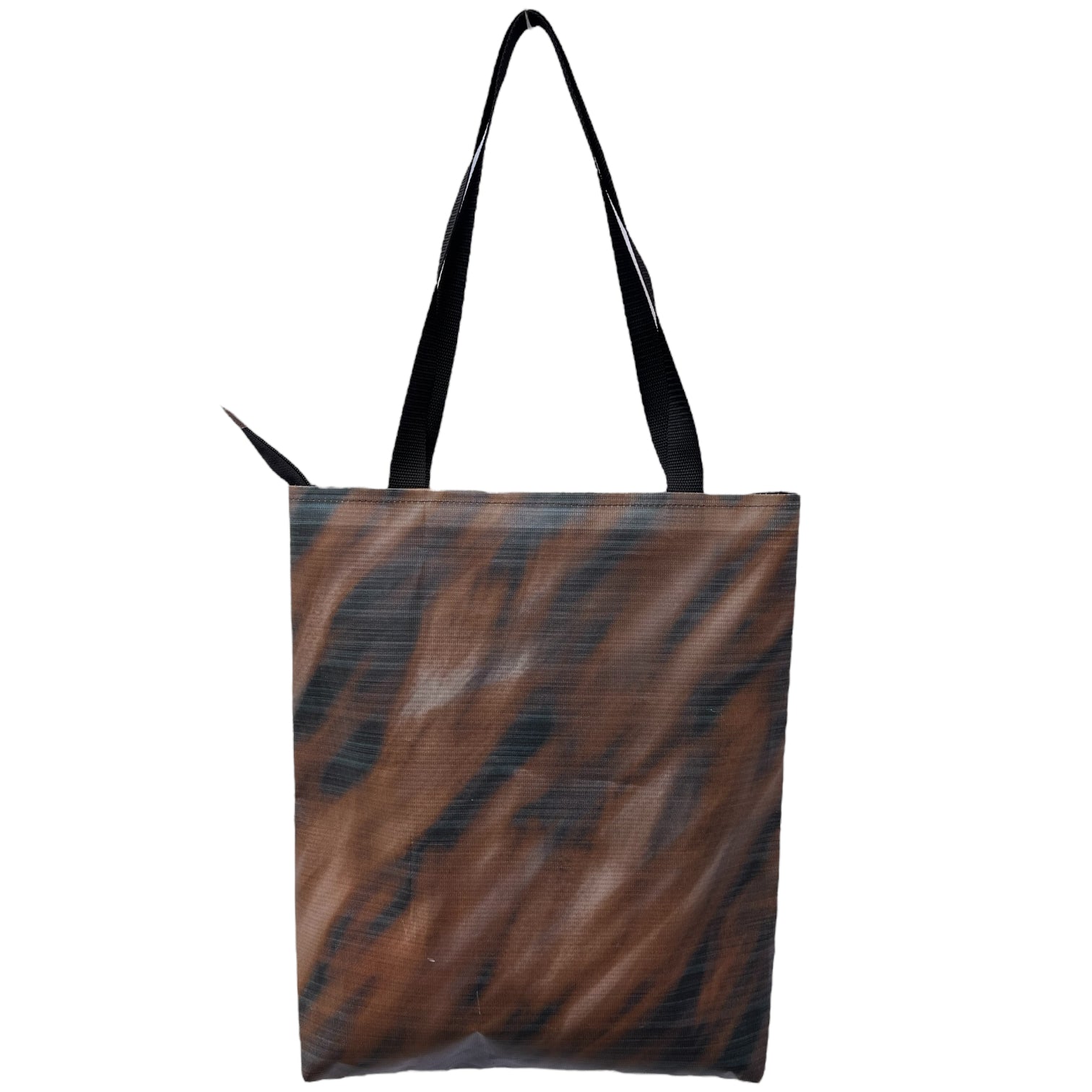 Recycled from scaffold banner tote bag with print