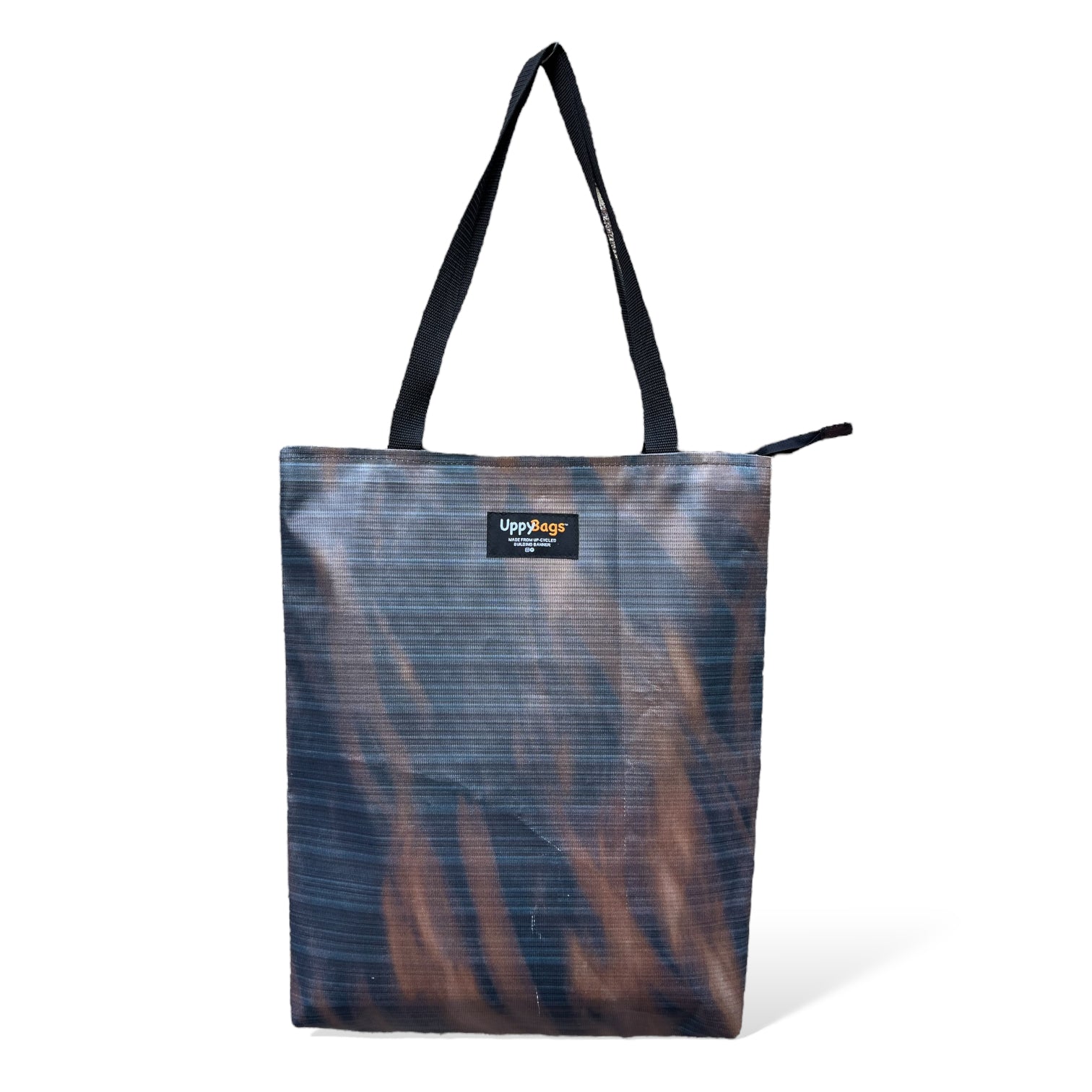 Recycled from scaffold banner tote bag with print
