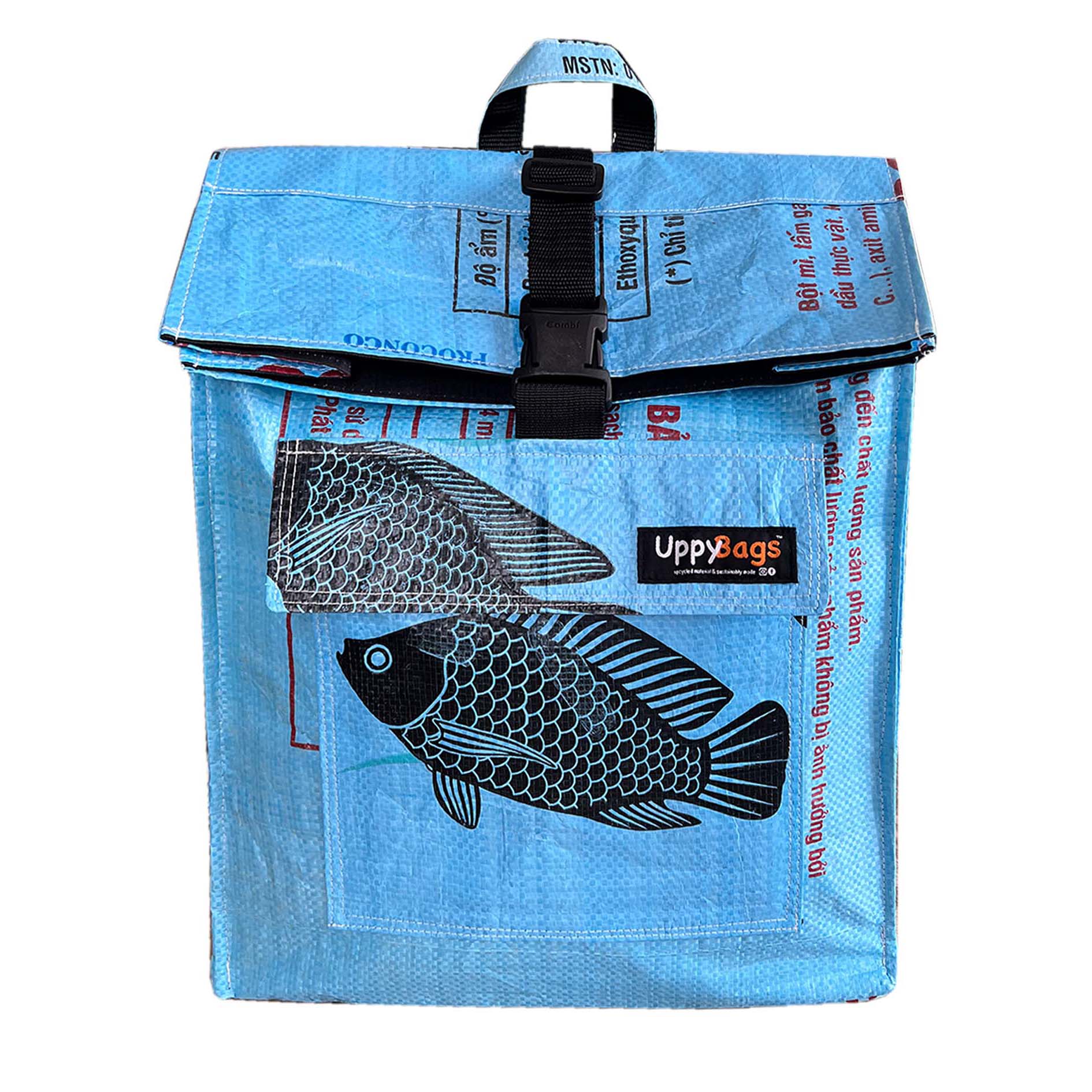 Recycled material roll-top backpacks with animal prints Edit alt text