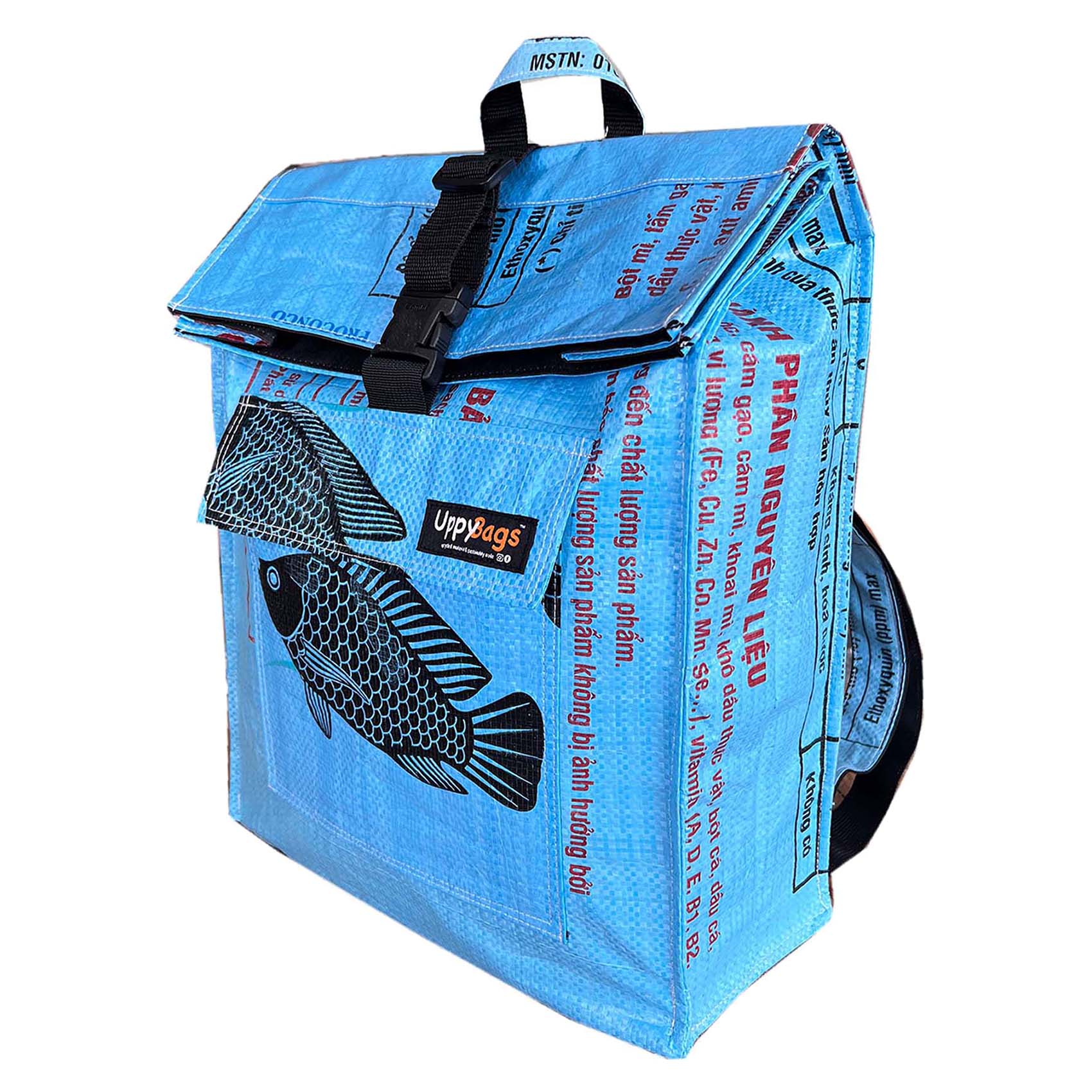 Recycled material roll-top backpacks with animal prints Edit alt text