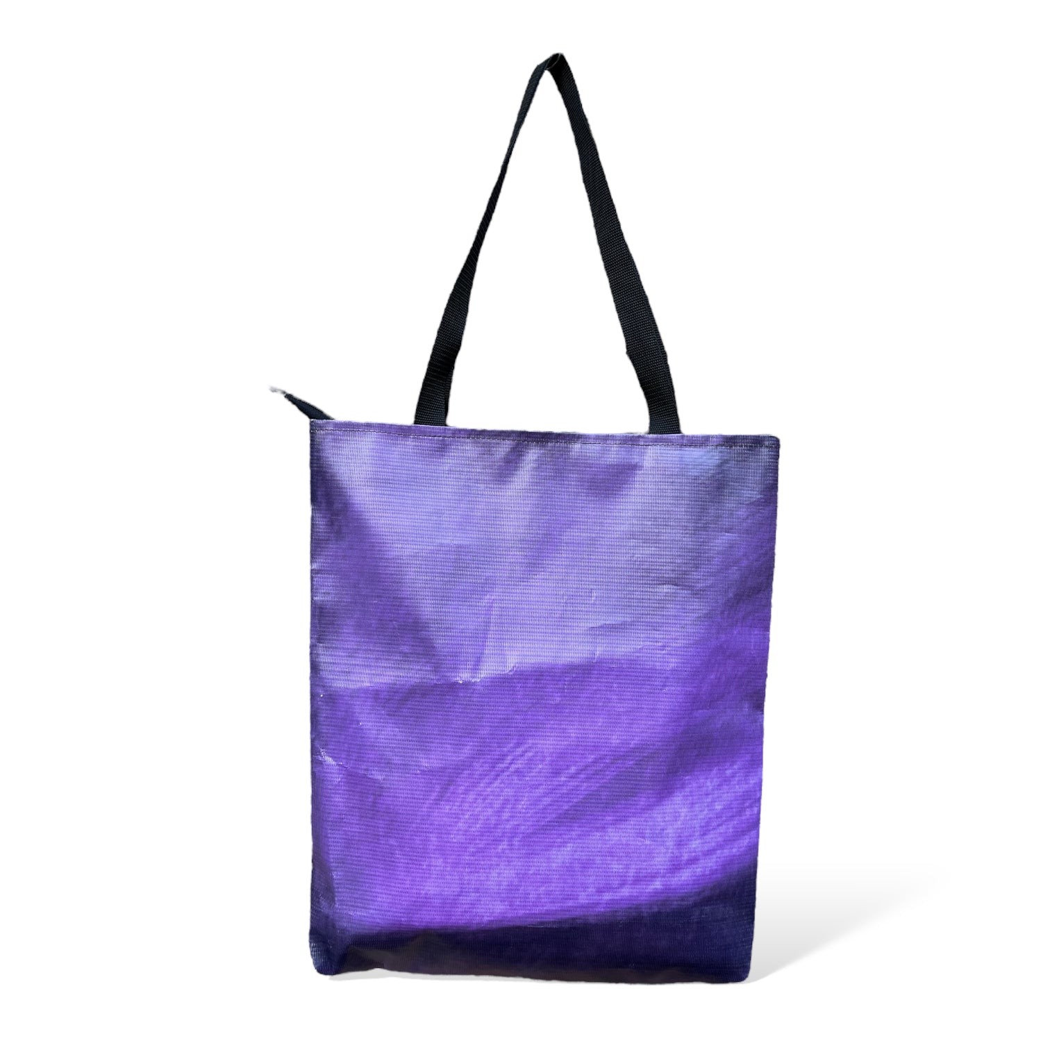 Recycled from scaffold banner tote bag with print