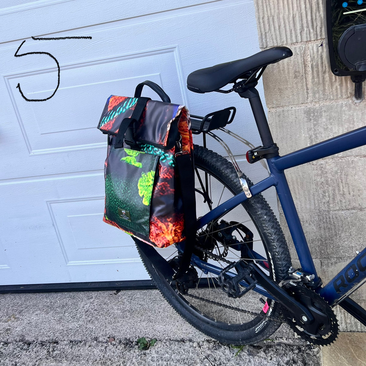 Up-cycled waterproof bicycle bags Selby