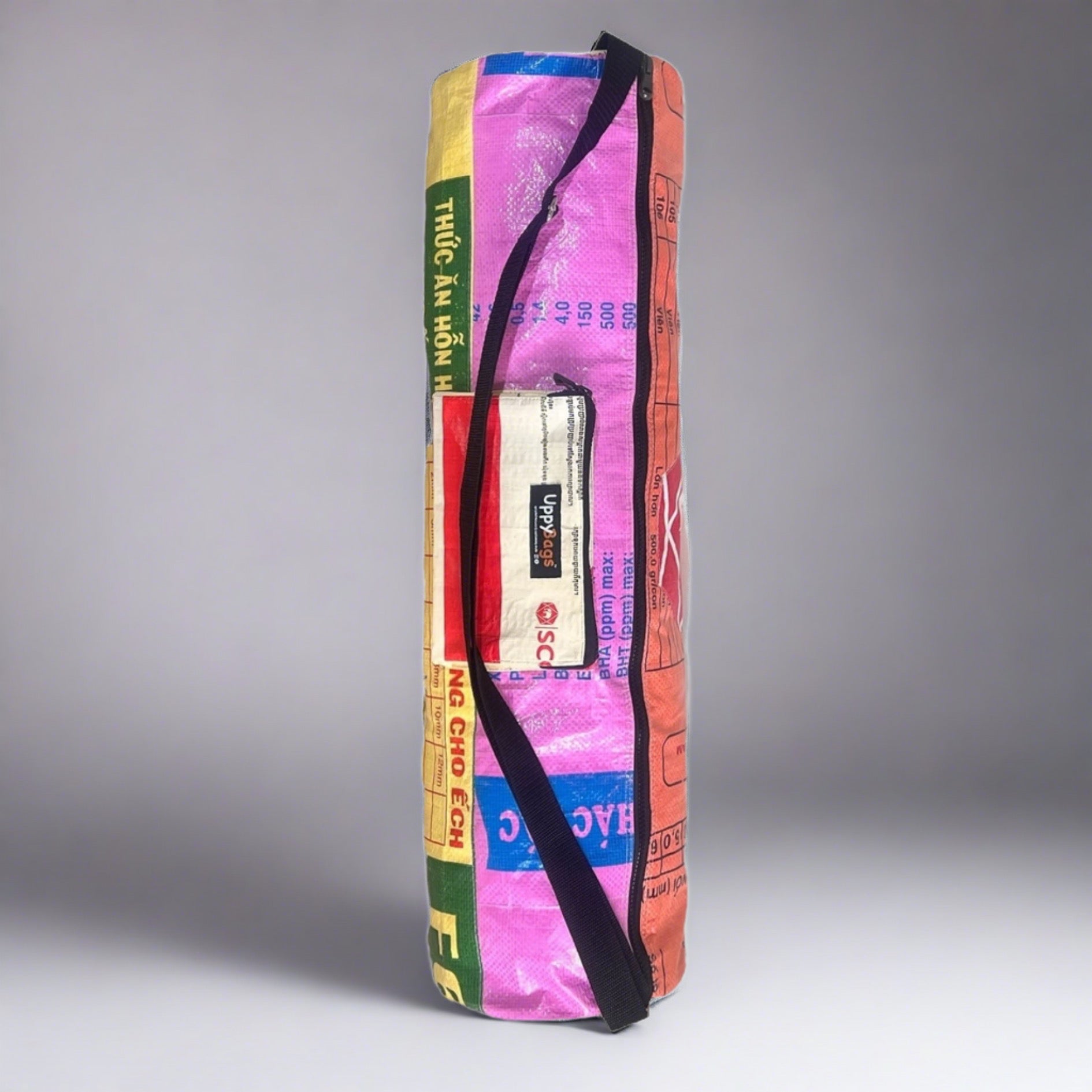 Recycled materiał bag yoga bags with colourful print