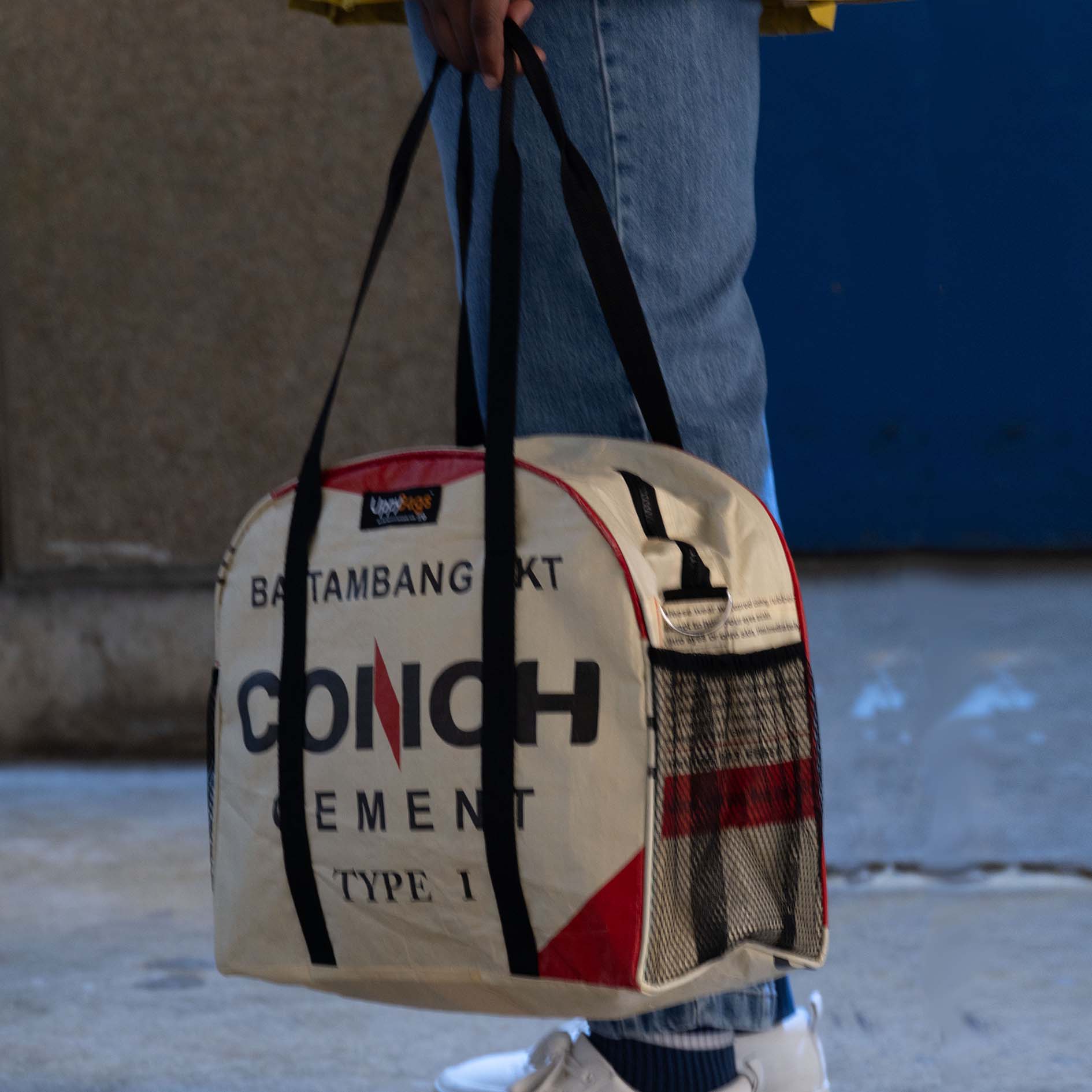 Recycled material dofle bag gym bag