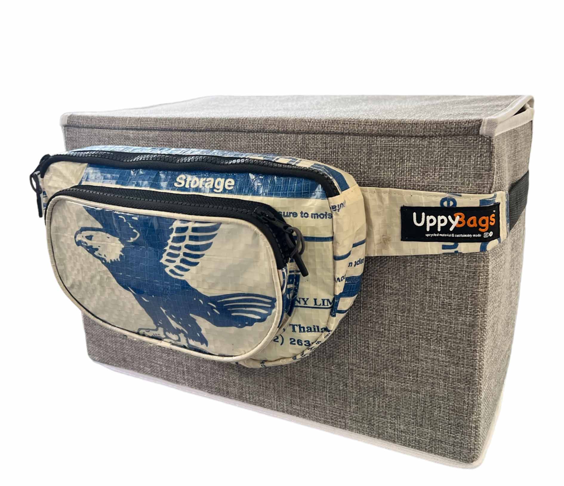 Recycled material bumbags with animal prints. Edit alt text