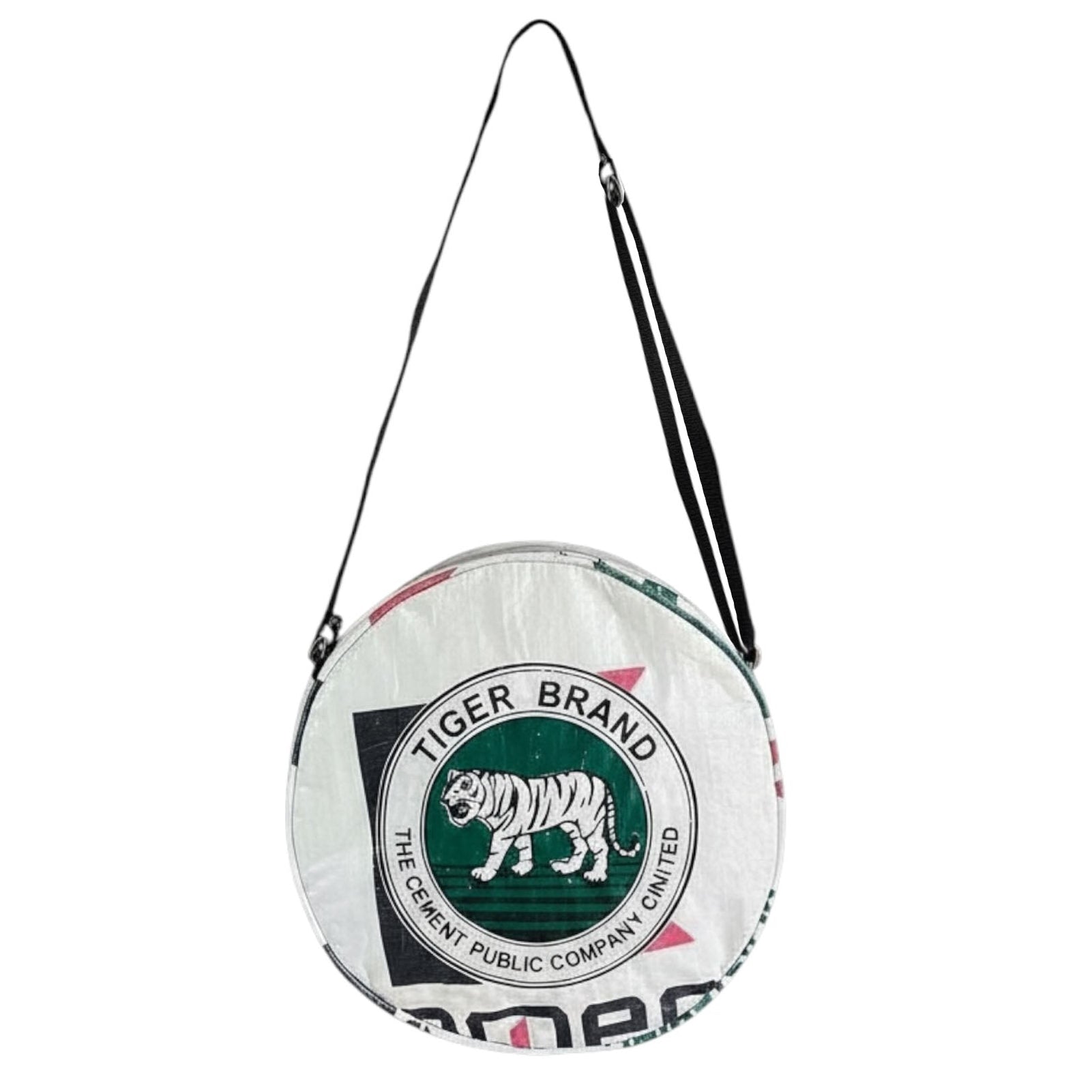 Round bag with Tiger Brand logo on a white background