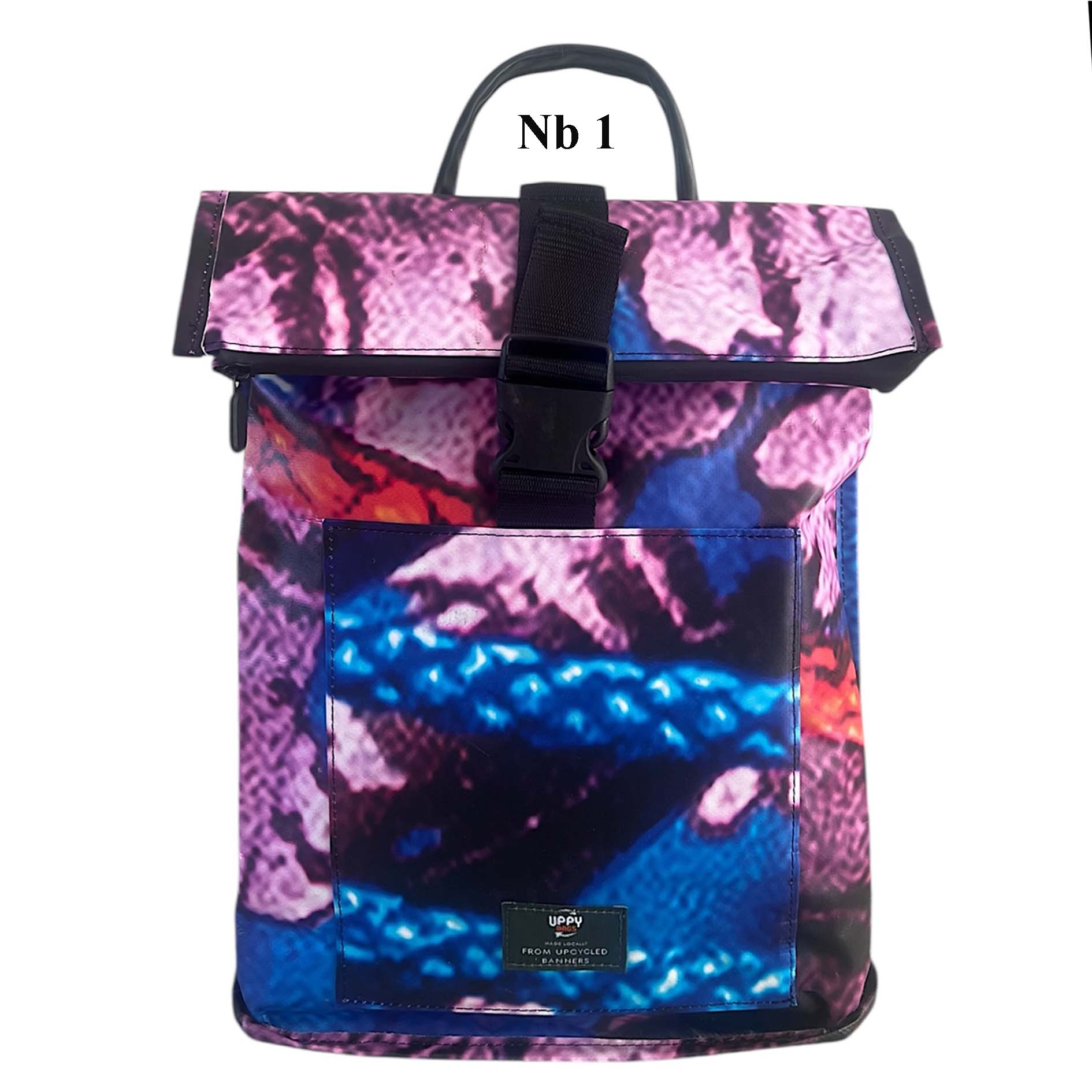Upcycled backpack from scaffold banners, ethical bag, sustainable waterproof recycled material backpack