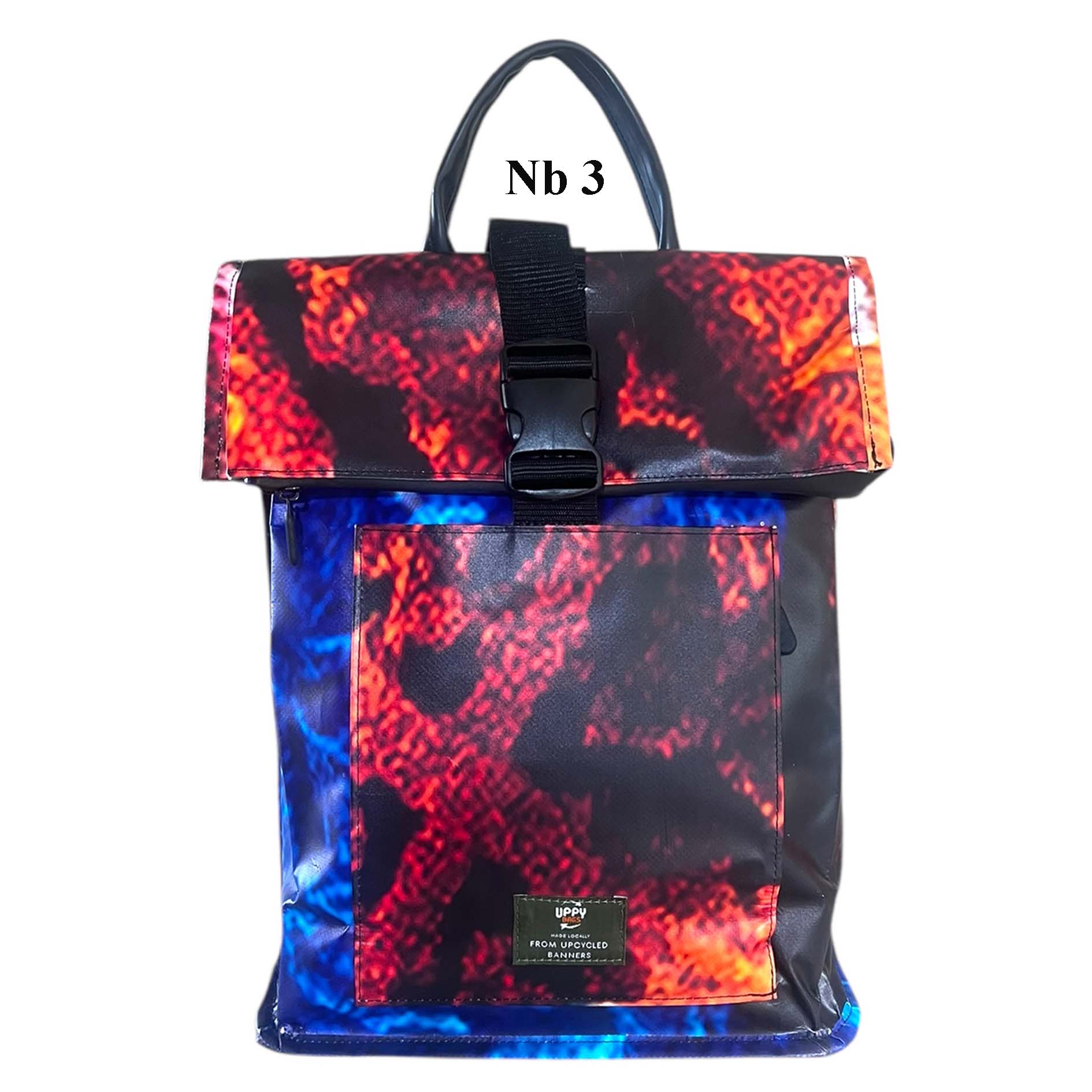 Backpack with flame-like pattern, backpack waterproof,