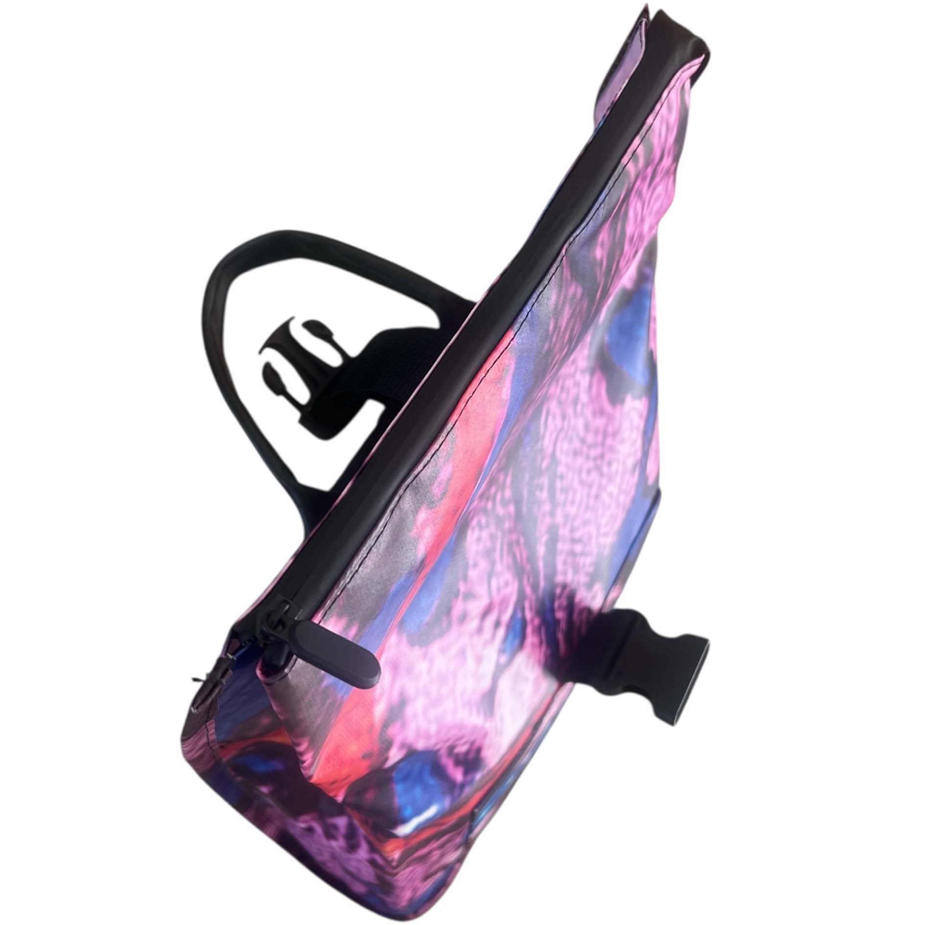Waterproof zip, upcycled material bag made from scaffold banner. Sustainable bag, green bag