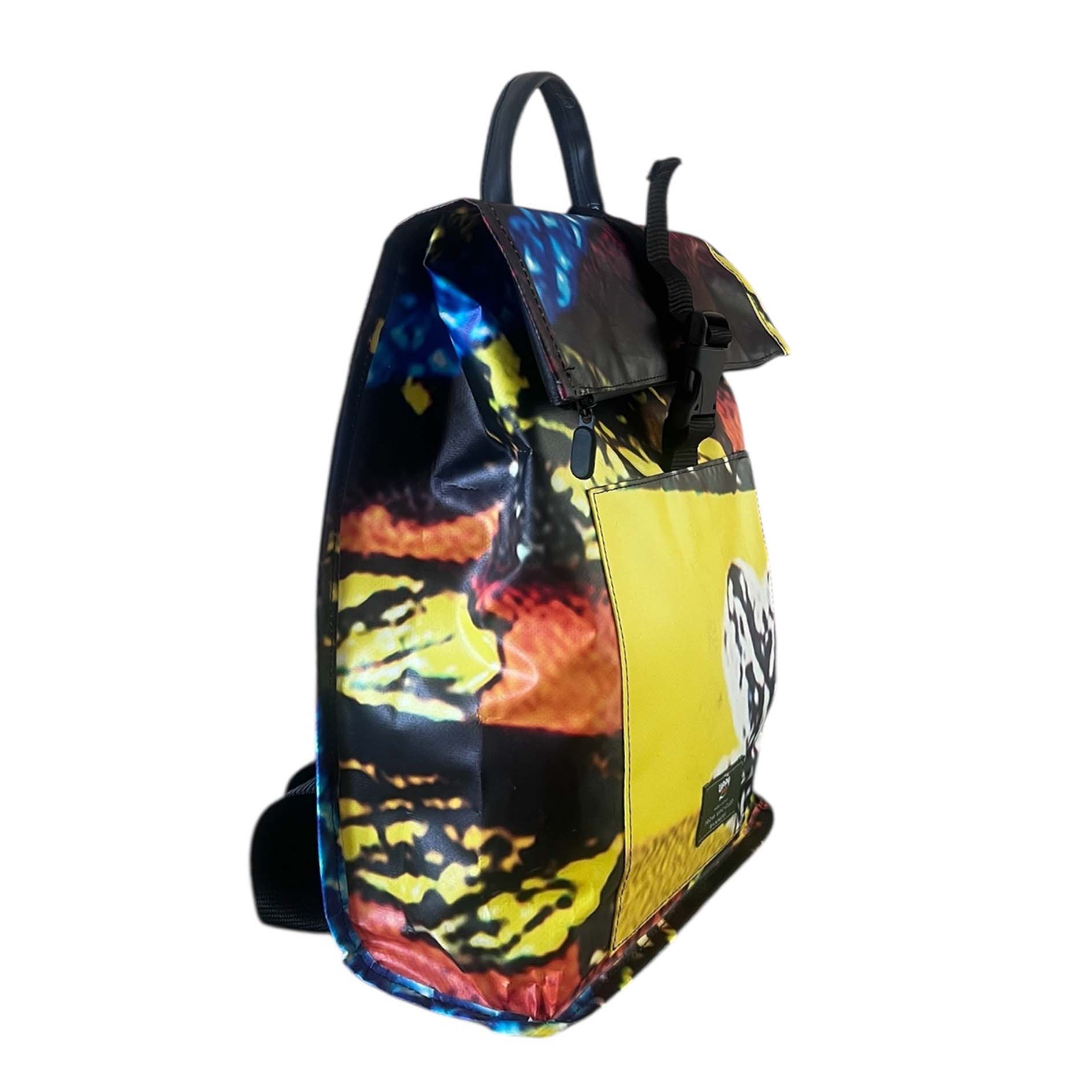 Colorful backpack with a abstract design