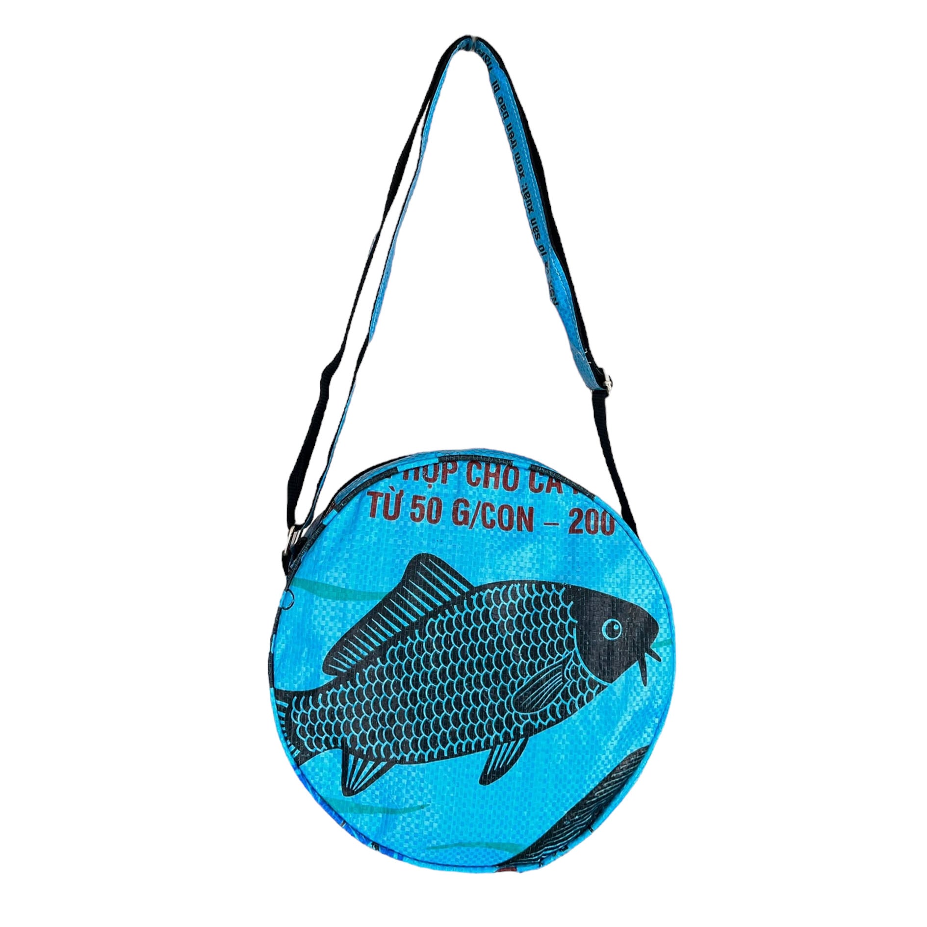 Recycled material shoulder bag UK. Animal print round crossbody bag UK Edit alt text