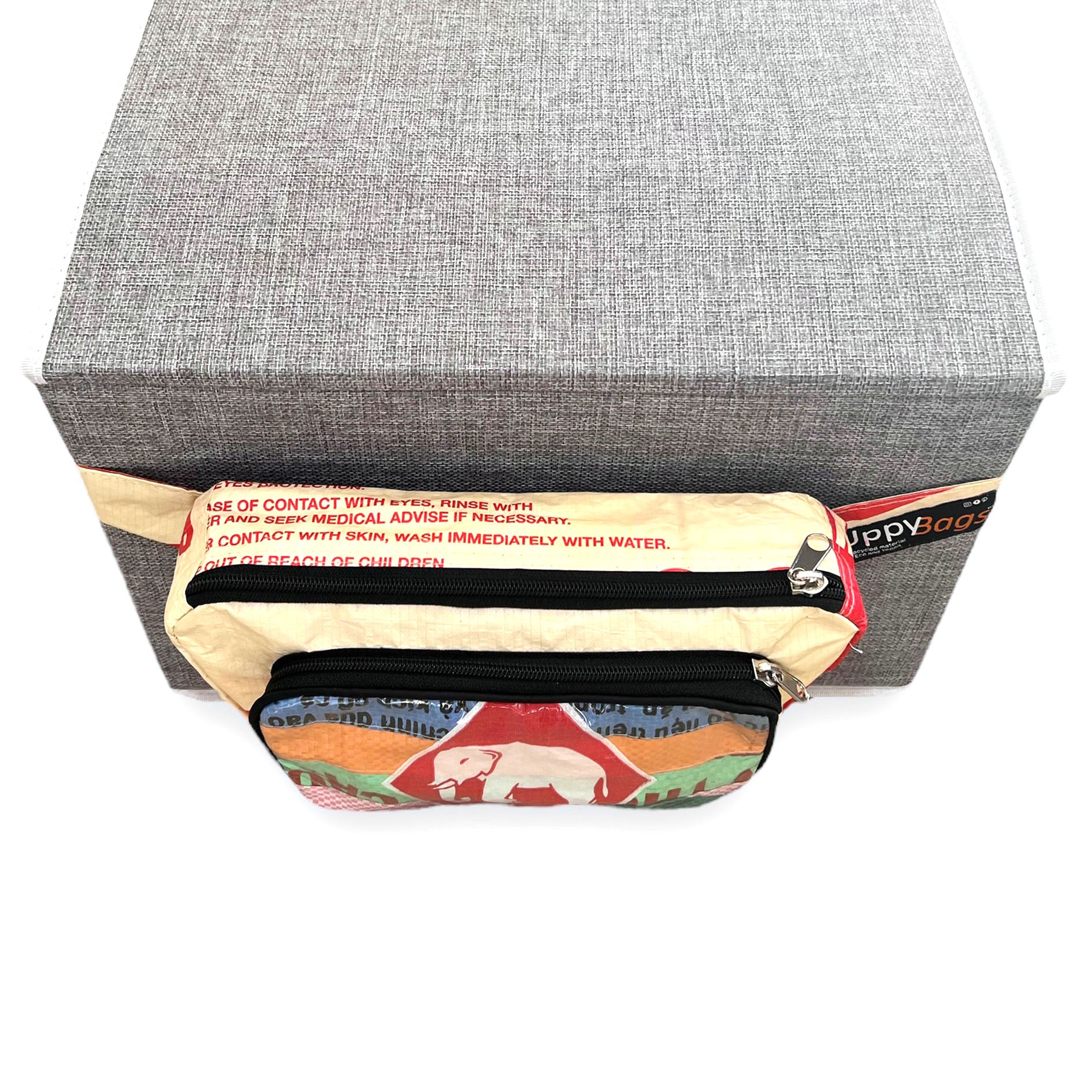 UPCYCLED MATERIAL BUMBAG multicolour animal print