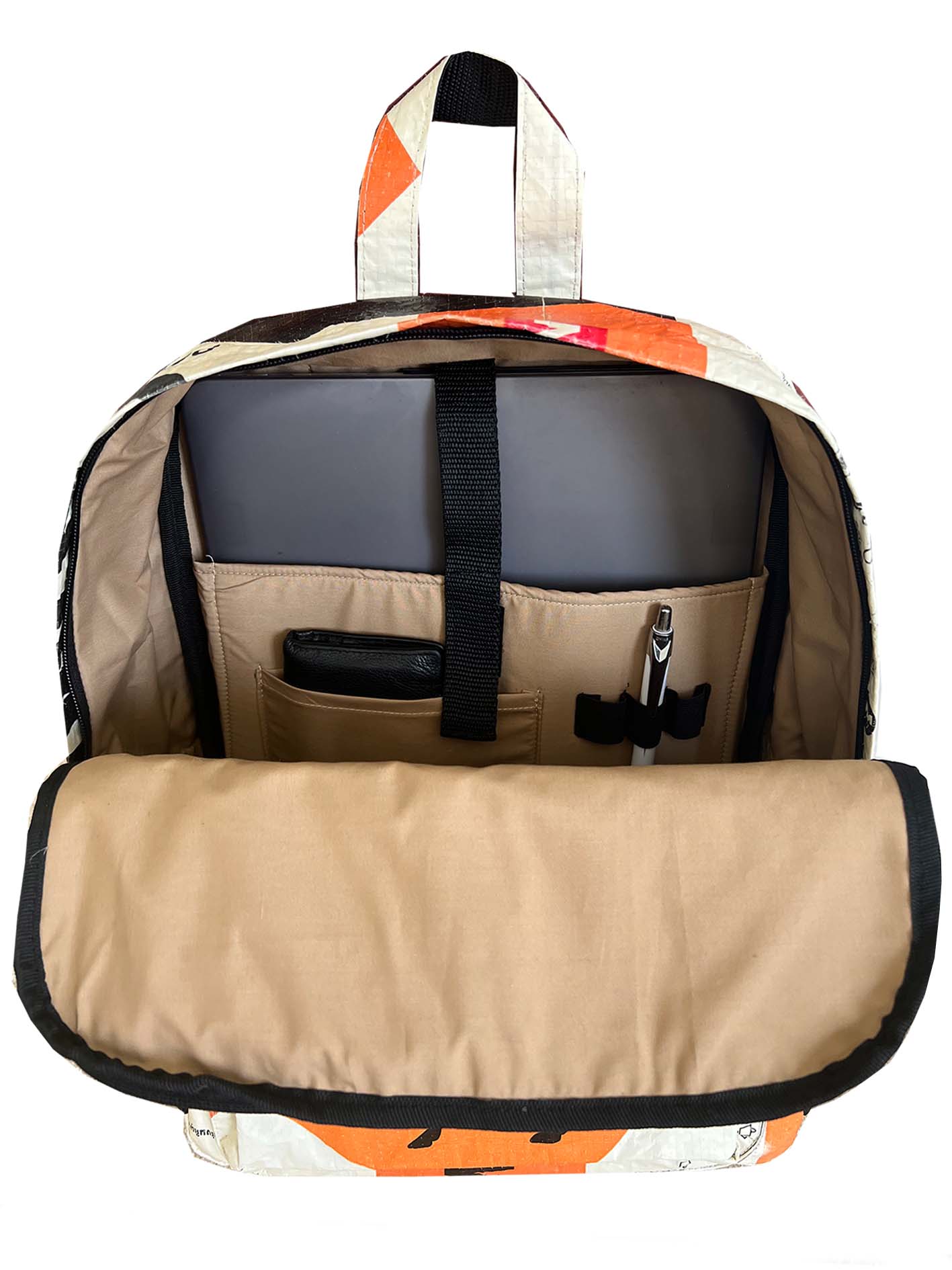 Laptop backpack with car tire tiger