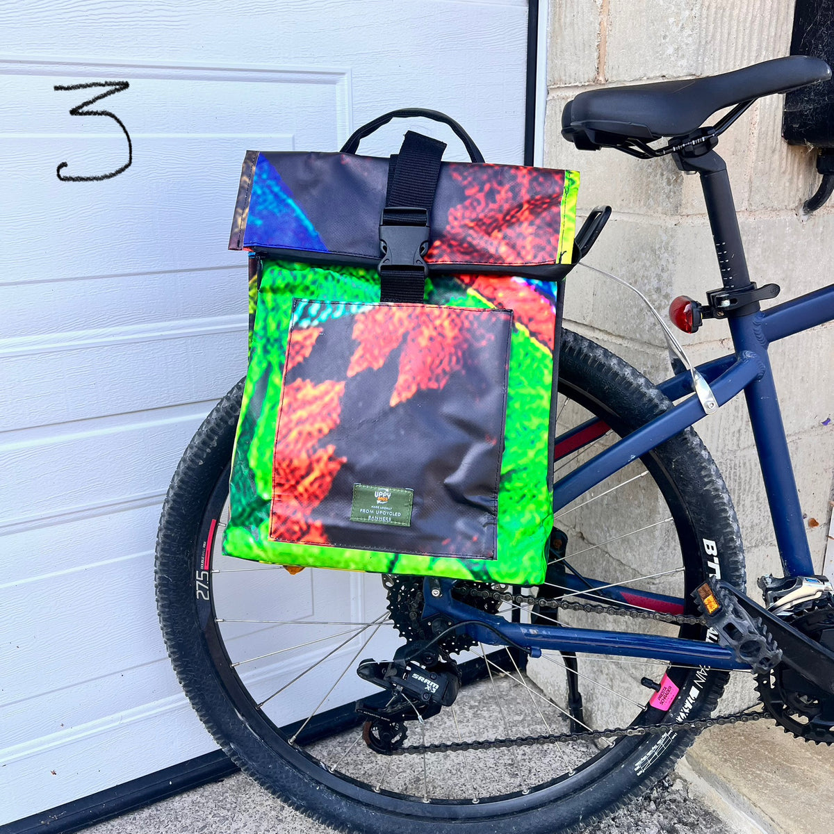 Up-cycled waterproof bicycle bags Selby