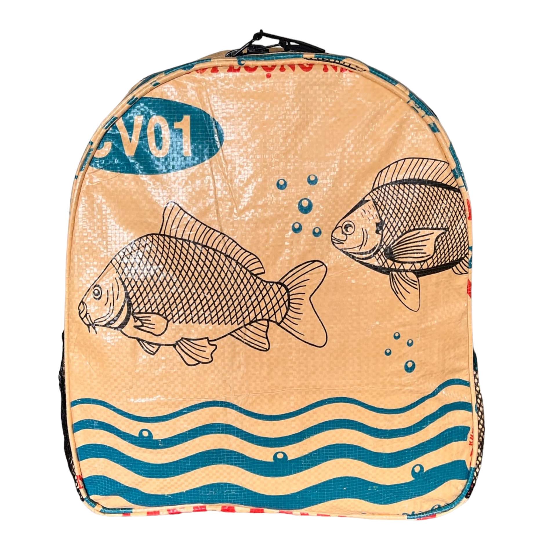 Small backpacks with fish prints