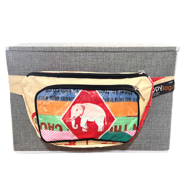 UPCYCLED MATERIAL BUMBAG multicolour animal print